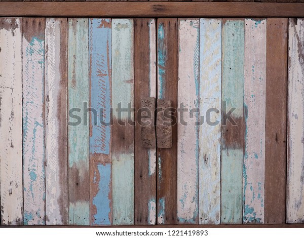 Old Color Peeling Wooden Cabinet Doors Stock Photo Edit Now