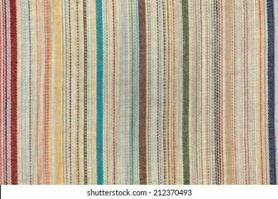 Old Colorful Striped Fabric Texture