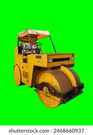 Old compactor machine road construction asphalt