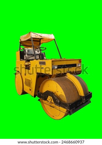 Old compactor machine road construction asphalt