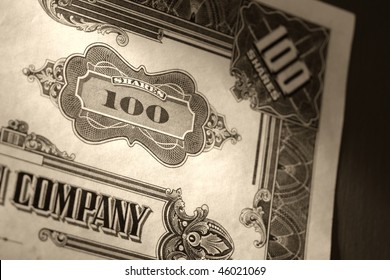 Old Company Stock Market One Hundred Common Shares Certificate