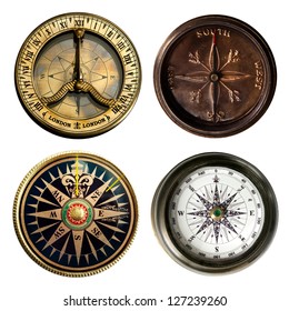 old compass collection - Shutterstock ID 127239260