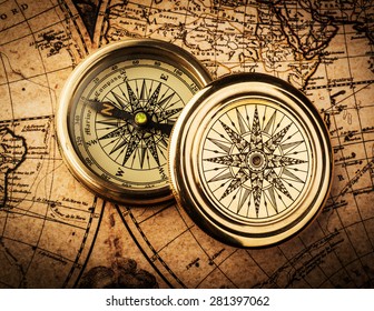 Vintage Still Life Vintage Compass Lies Stock Photo (Edit Now) 511242646