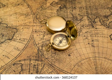 Old Compass On Vintage Map Retro Stock Photo 243859654 | Shutterstock