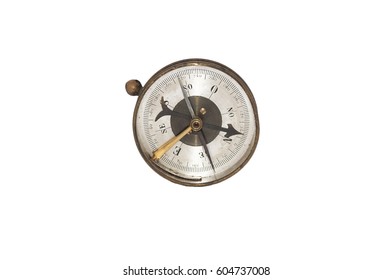 Old Compass On White Background