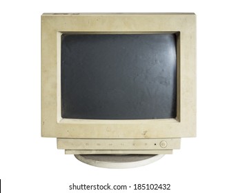 Old Computer Monitor Isolated On White Background