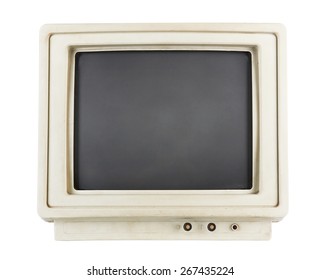 Old Computer Monitor Isolated On White Background