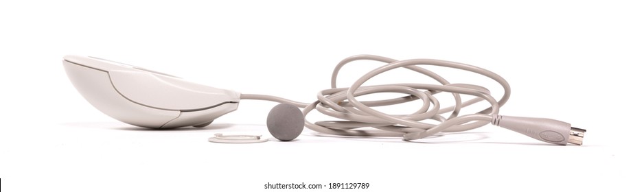 Old Computer Mouse Isolated On A White Background