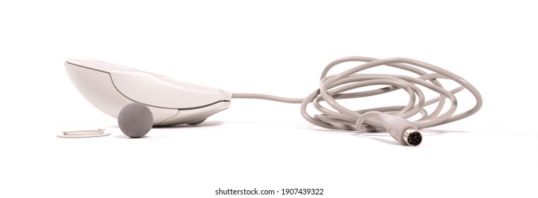 Old Computer Mouse Isolated On A White Background