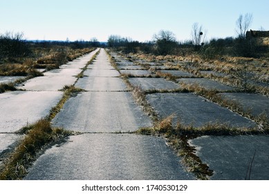 An Old Concrete Airfield  Abandoned  Military Landscape