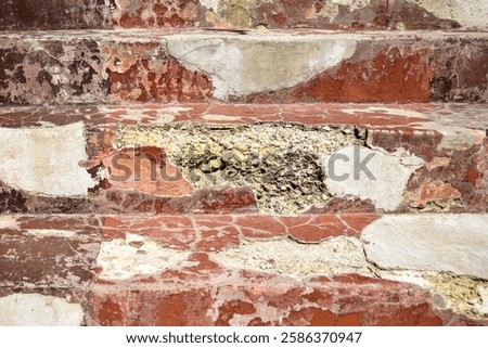 Image, Stock Photo Detail of partially destroyed old grave in a cemetery