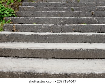 old concrete stairs in a city park