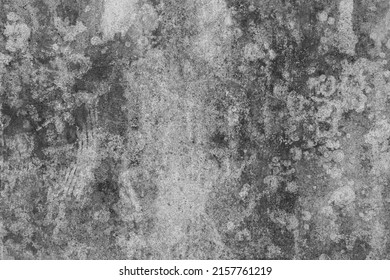 Old Concrete Wall In Black And White Color, Cement Wall, Broken Wall, Background Texture, Stone Flor