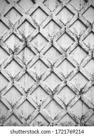 Old Concrete Wall With Embossed Diamond Pattern