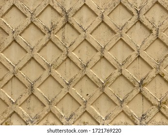 Old Concrete Wall With Embossed Diamond Pattern