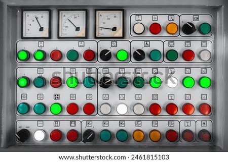 Old control panel with glowing buttons