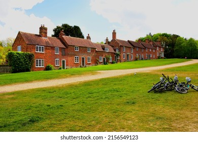 Old Seaman’s Cottages Alongside The River Beaulieu At Bucklers Hard, Hampshire, England 29th April 2017