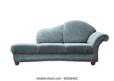 Old Couch Is On White Background