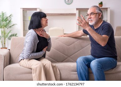 Old Couple Having Argument At Home