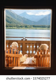 Old Couple In Love At Many Glacier Hotel