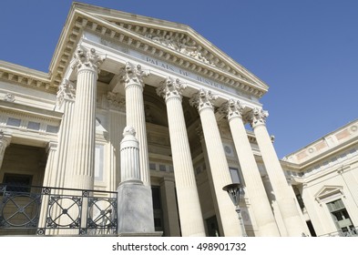 An Old Courthouse With Pillars, French Justice Building