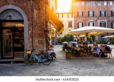Old cozy street in Lucca, Italy. Lucca is a city and comune in Tuscany. It is the capital of the Province of Lucca.