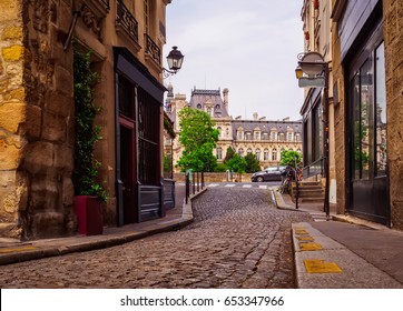 Old Cozy Street In Paris, France