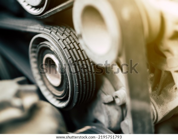 old cracked Timing belt is broken in the old car.\
Risk of broken belt and engine damage due to delayed service of the\
vehicle