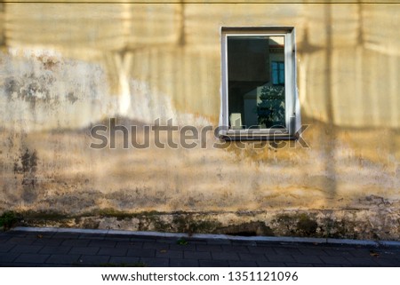 Similar – Weeds Growing in a Blocked Suburban House Rain Gutter