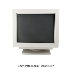 Old CRT Monitor Isolated On White Background