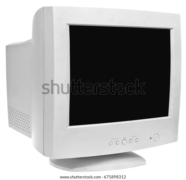 Old Crt Monitor On White Background Stock Photo (Edit Now) 675898312