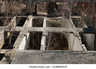 Old Crumbling Cellulose Factory In Europe.