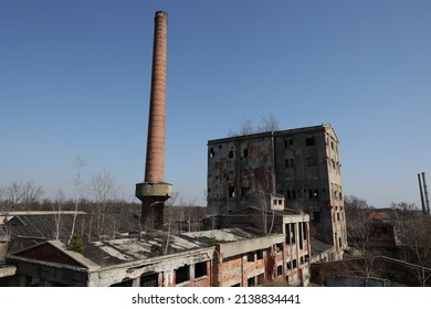 Old Crumbling Cellulose Factory In Europe.