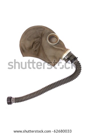 old czech gas mask isolated on the white background