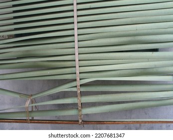 An Old Damaged Bamboo Blinds