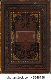 Old Damaged Book Cover (1888 Year) With Ornament, Vintage Background