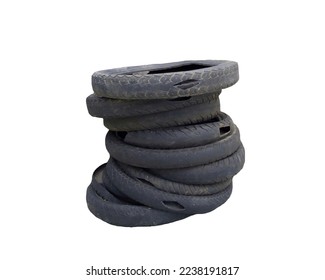 Old damaged rubber motorcycle tire that has been unused, isolated on white background - Powered by Shutterstock