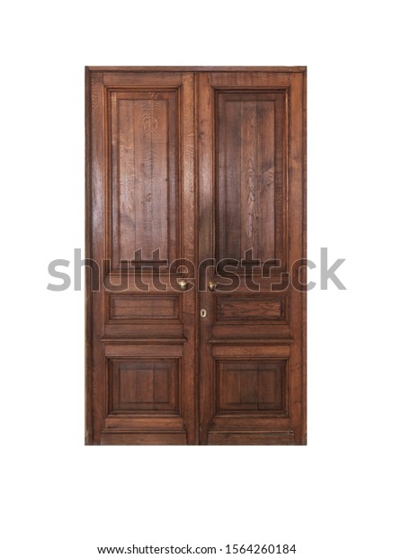 Old Dark Brown Wooden Door Isolated Stock Photo 1564260184 | Shutterstock