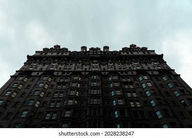 Old Dark Gothic Building Shot From Below