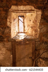 Old decaying prison cell window at the Eastern State Penitentiary