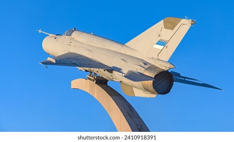 Old Decommissioned Airplane Mig Jet Fighter Aircraft Monument Located Near Airport - Powered by Shutterstock