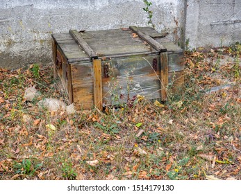 Old Degraded Military Crate Outside