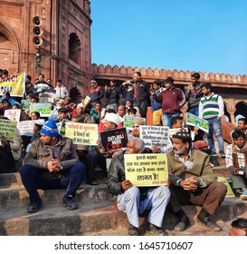 Old Delhi, Delhi/India - January 22 2020 . The Image Is Taken At The Gate No. 1 Of Jama Masjid .The Image Portrait The Current Scenario Of NRC-CAA Protest Which Is The Hot Topic In India Right Now. 