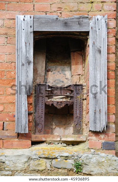 Old Derelict Fireplace Against Brick Built Stock Photo Edit Now