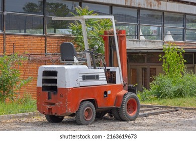 Old Diesel Powered Forklift Truck Vehicle Outside