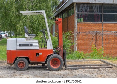 Old Diesel Powered Forklift Truck Vehicle Outside