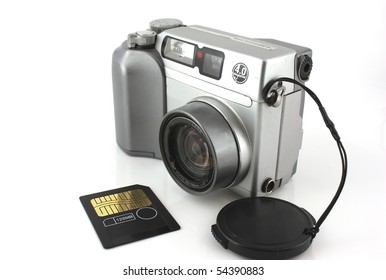 Old Digital Camera And Memory Card