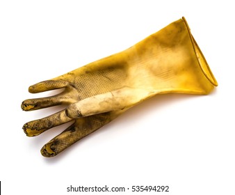 dirty rubber gloves