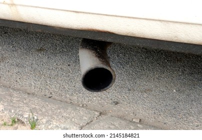 Old Dirty Car Exhaust Pipe