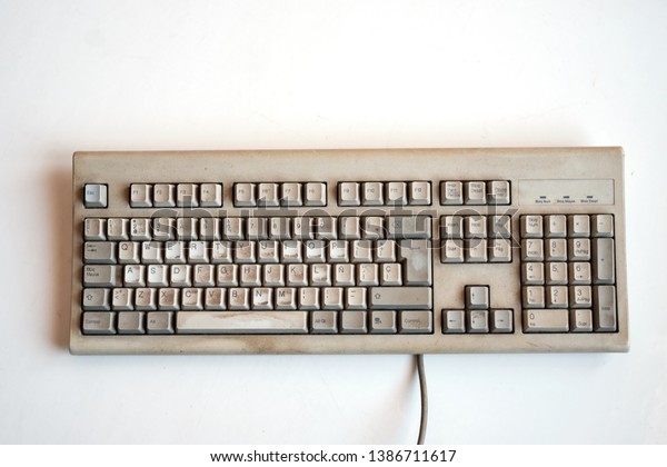 white keyboard dirty